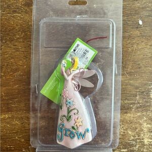 Resin Miniature Garden Fairy Figurine w/ GROW On Her Dress Decorative Sculpture